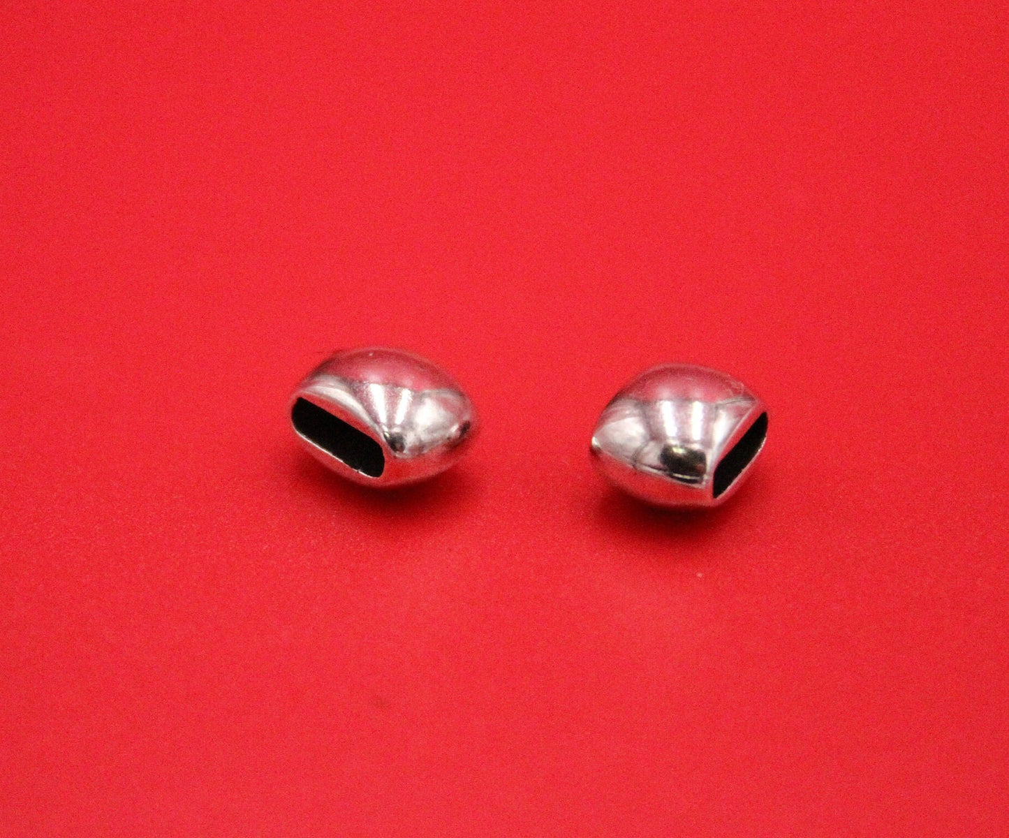FS0610>> MADE in EUROPE 2 Zamak slider bars, 8mm flat cord slider bars, 8mm leather cord simple sliders, zamak sliders (ABLZ270) Qty2