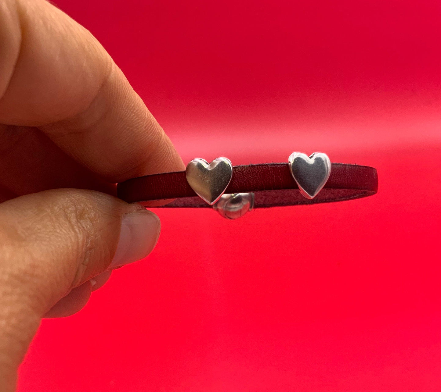 FS0619>>MADE in EUROPE 4 Zamak heart sliders for 5mm cord, flat cord heart  slider, silver heart slider qty4