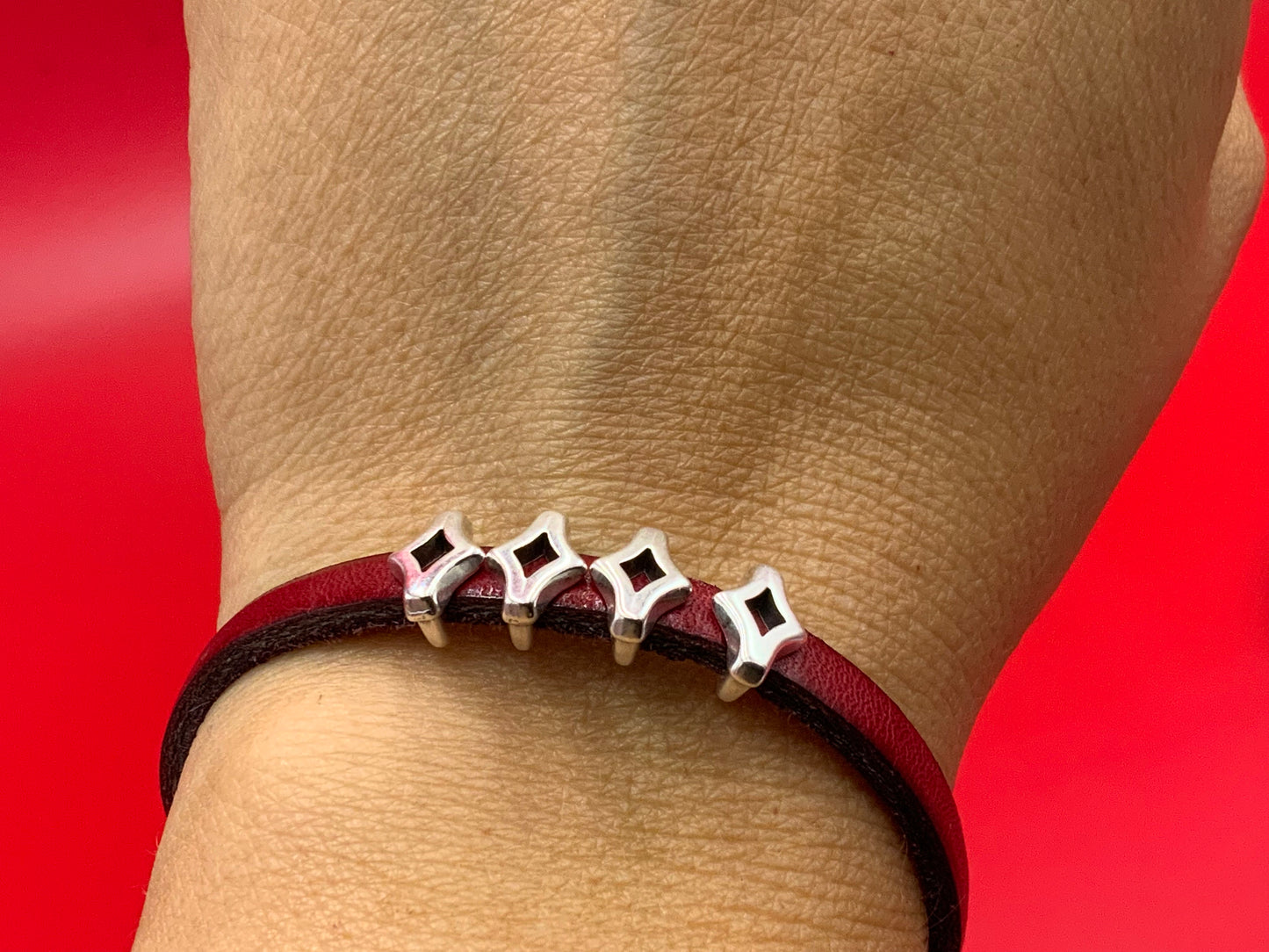 FS0621>>MADE in EUROPE 4 Zamak rhombus sliders for 5mm cord, flat cord sliders, zamak flat cord slider  qty4