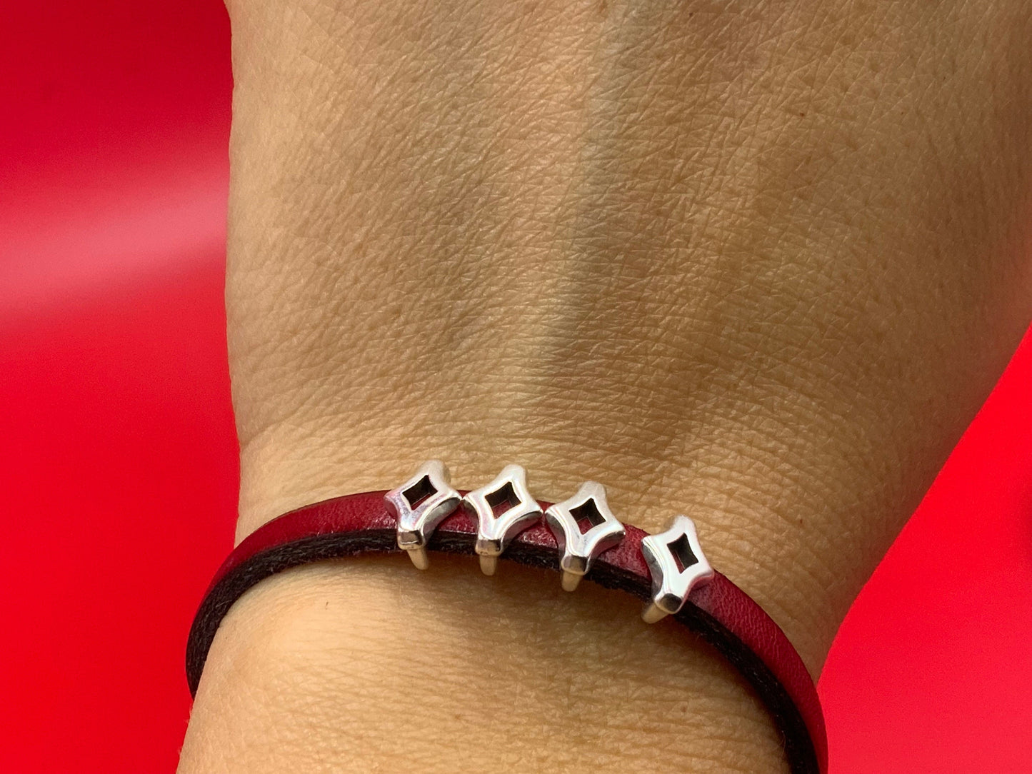 FS0621>>MADE in EUROPE 4 Zamak rhombus sliders for 5mm cord, flat cord sliders, zamak flat cord slider  qty4
