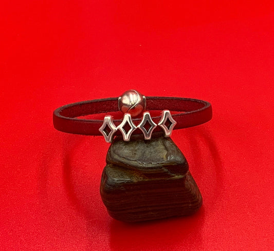 FS0621>>MADE in EUROPE 4 Zamak rhombus sliders for 5mm cord, flat cord sliders, zamak flat cord slider  qty4