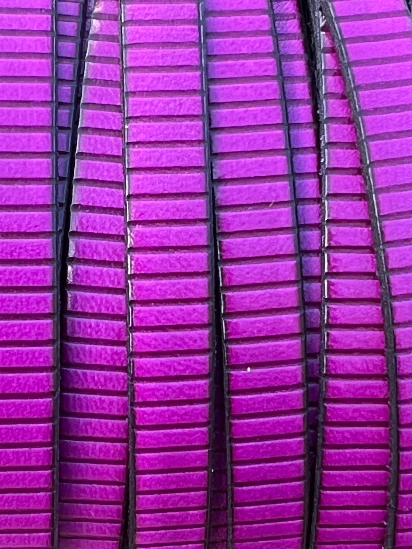 MADE in EUROPE 24" flat leather cord, embossed 10mm leather cord, engraved leather cord (AR270/10/24)