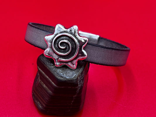 FS0627>>MADE in EUROPE zamak swirl slider, 10mm flat cord slider, 10mm flat cord swirl slider (79449/10) qty1