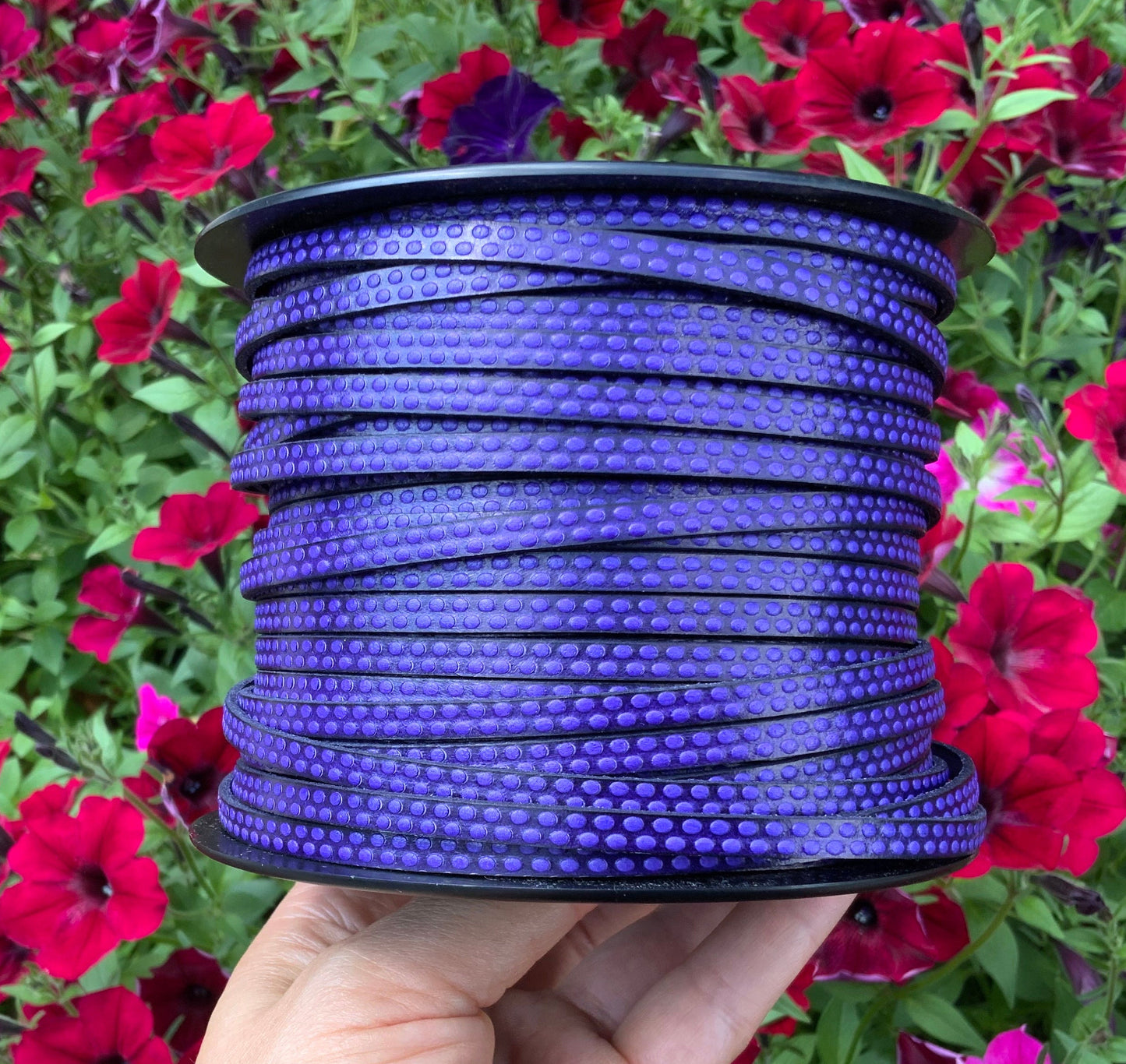 MADE in EUROPE 24'' flat 5mm embossed leather cord, 5mm flat leather cord, 5mm embossed leather cord (AR110/05/23)