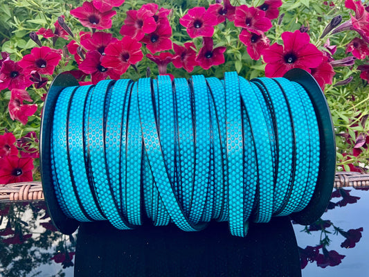 MADE in EUROPE 24" flat engraved leather cord, 10mm leather cord, dotts embossed leather cord (AR110/10/18)