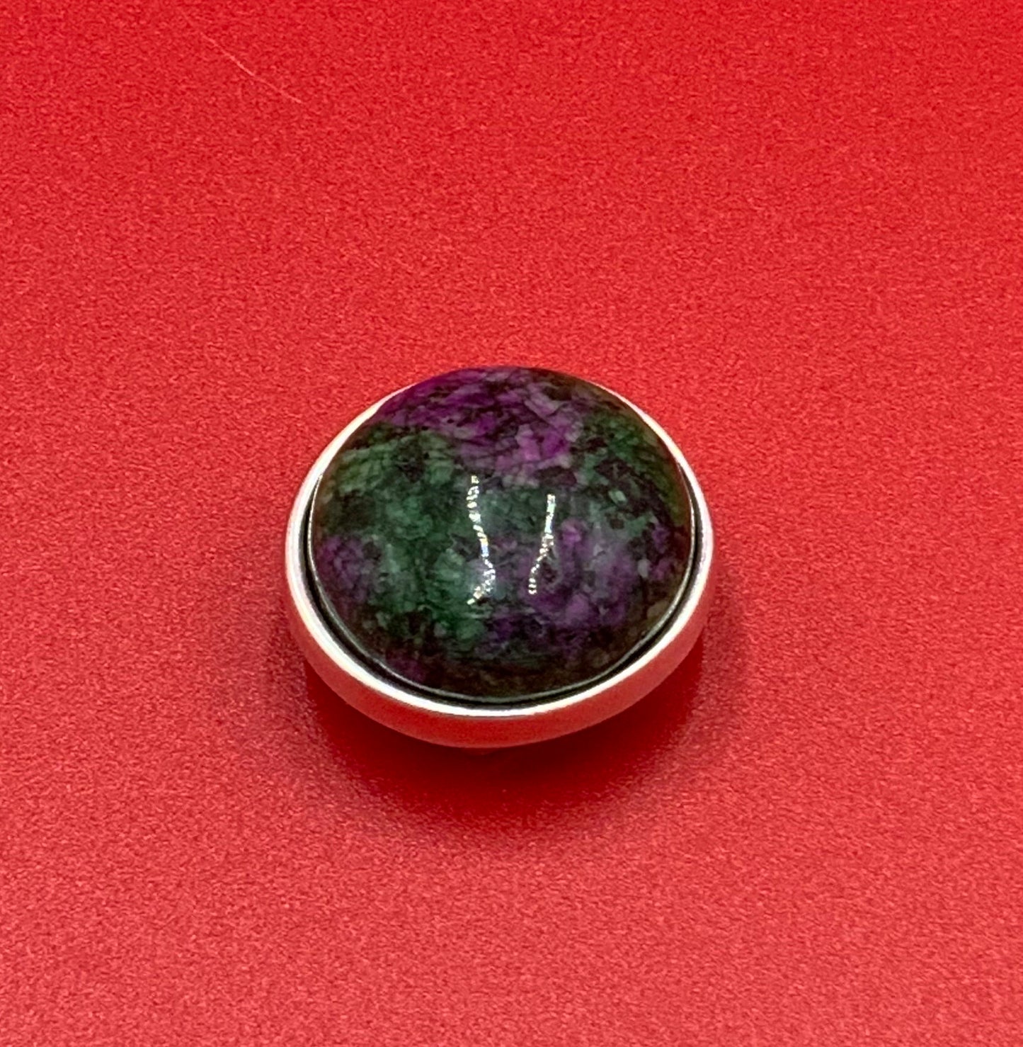 FS0636>>MADE IN EUROPE zamak 10mm slider with 20mm natural gemstone, 10mm flat cord slider with natural stone cabochon, Qty1