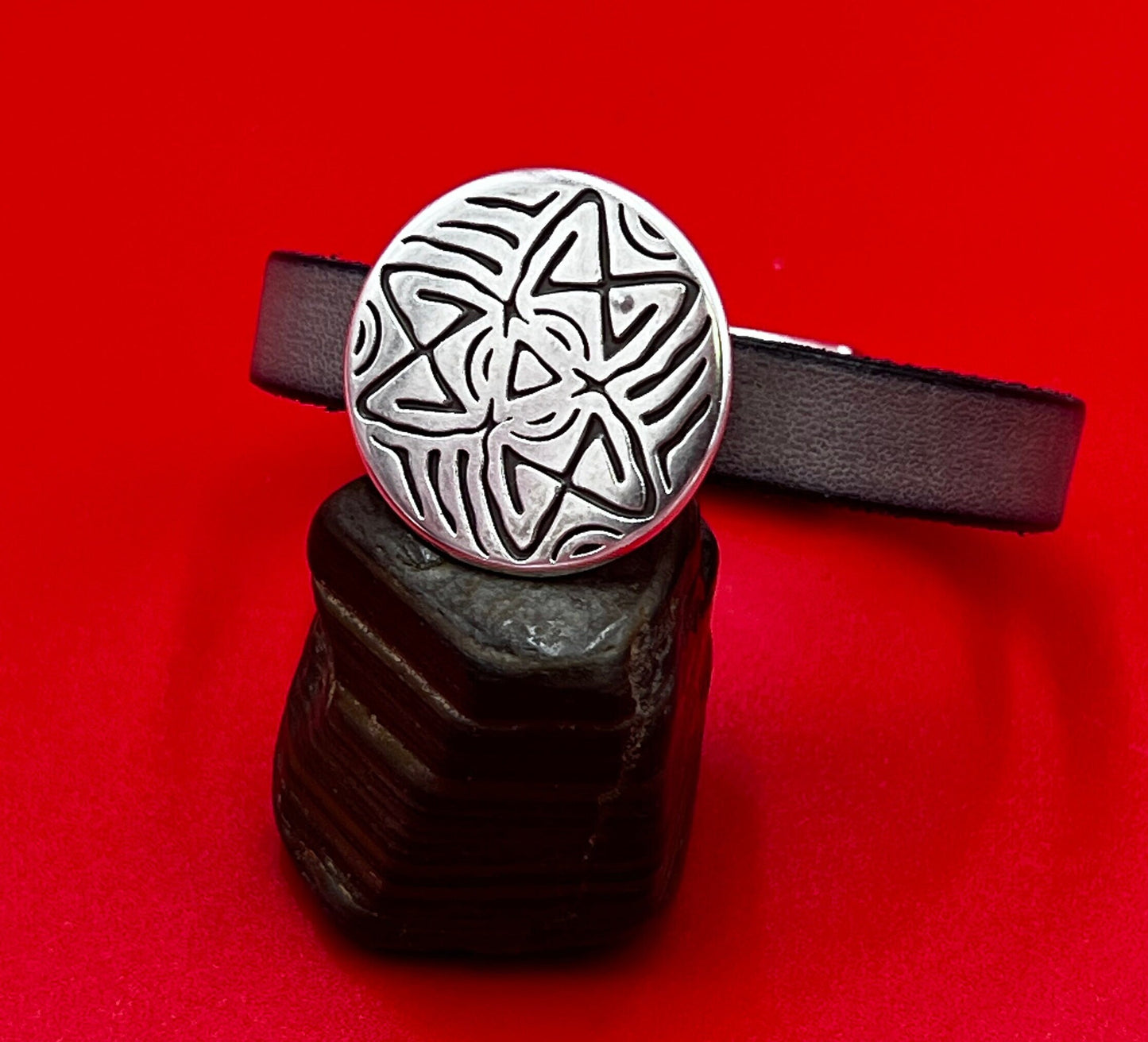 FS0628>>MADE in EUROPE zamak round engraved slider, 10mm flat cord slider, 10mm flat cord silver slider qty1