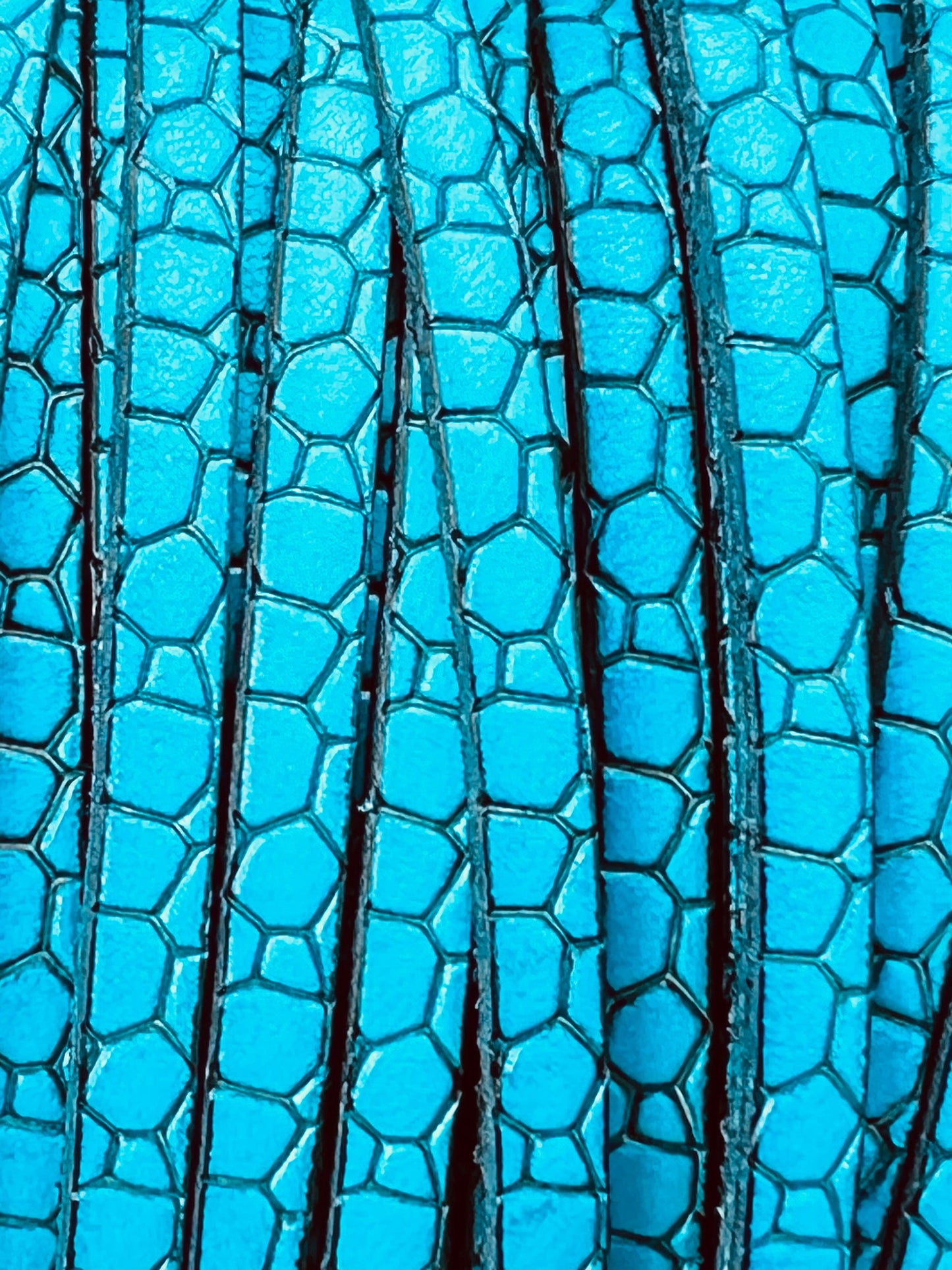 MADE in EUROPE 24'' flat 5mm engraved turquoise leather cord, 5mm flat leather cord, 5mm embossed leather cord(AR110/05/18)