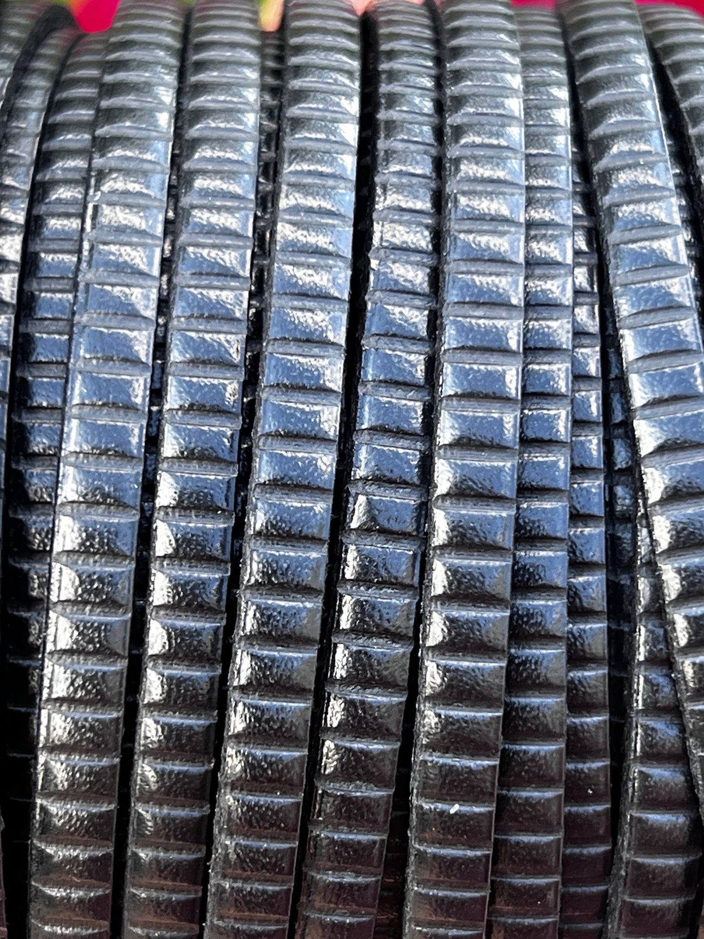 MADE in EUROPE 24'' flat 5mm engraved leather cord, 5mm flat leather cord, 5mm embossed leather cord(AR270/05/34)