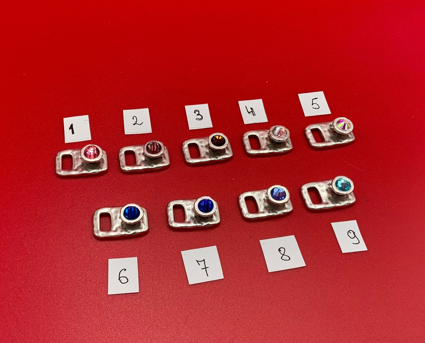 FC0414>> MADE in EU 5mm flat cord button clasp with Swarovski crystal, 5mm flat cord clasp