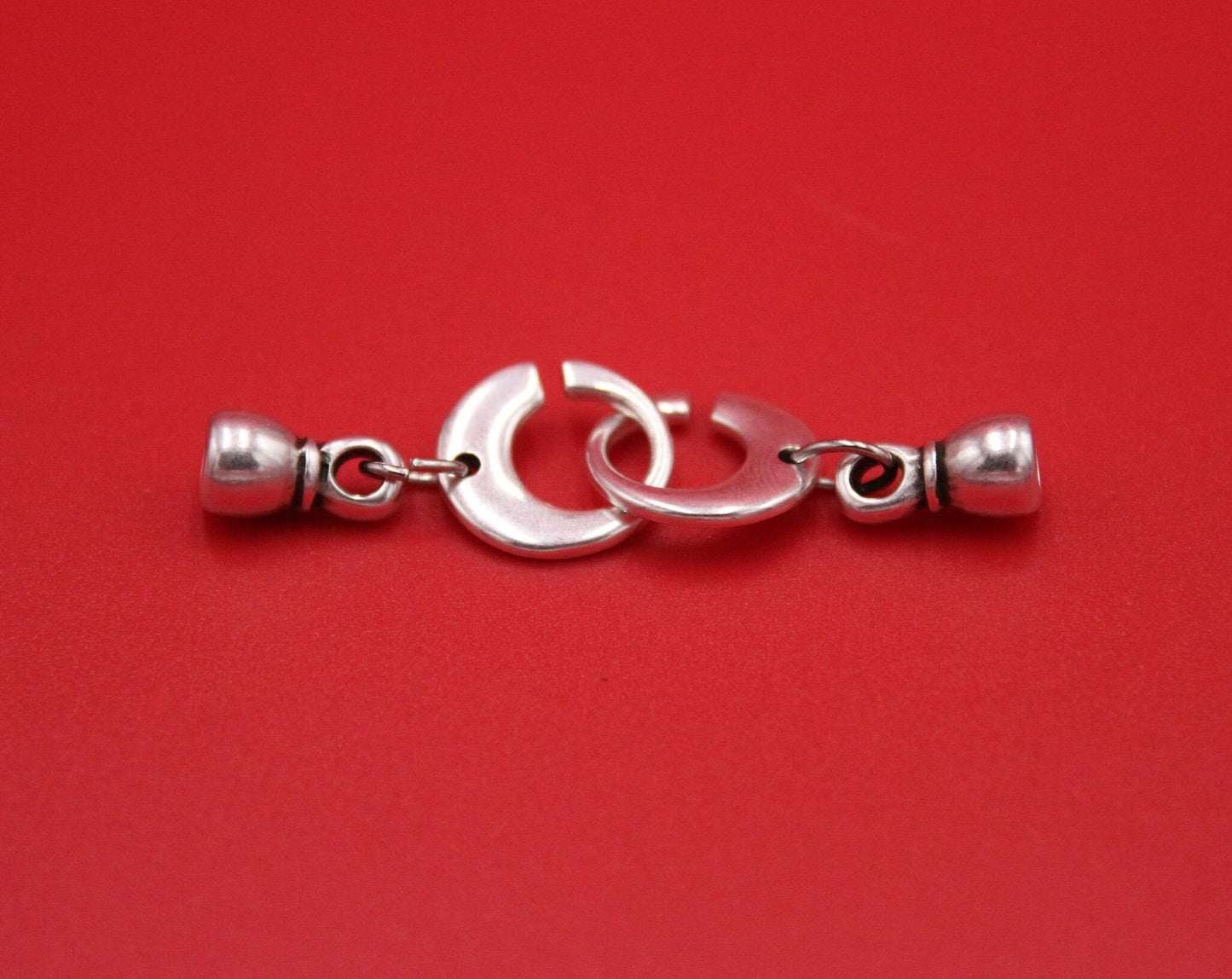 RC0207>>MADE in EUROPE zamak two parts clasp, round cord clasp, 5mm cord clasp Qty1