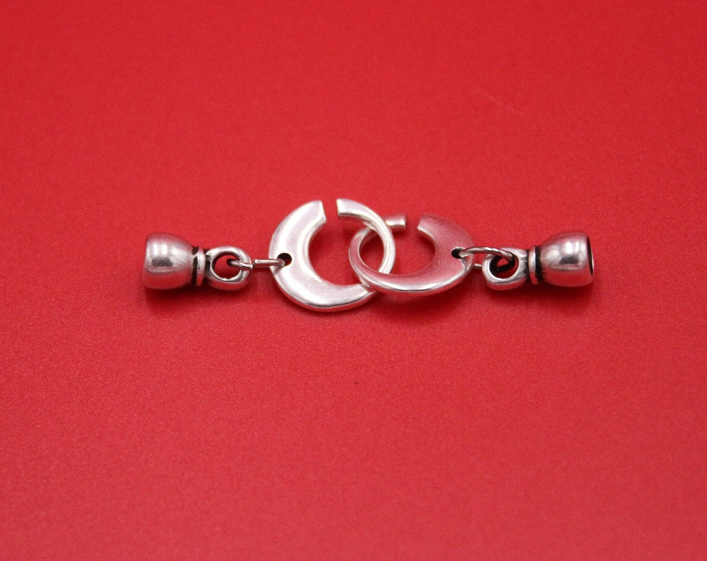 RC0207>>MADE in EUROPE zamak two parts clasp, round cord clasp, 5mm cord clasp Qty1