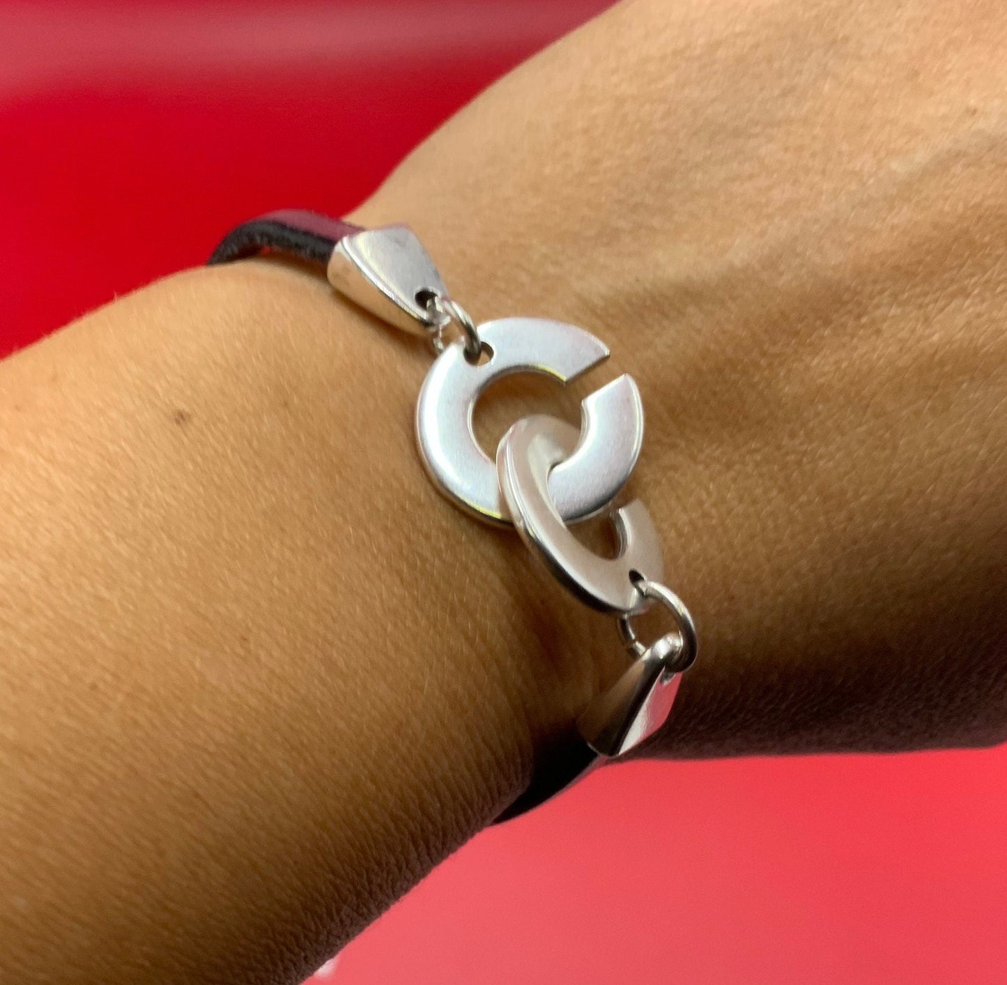 FC0417>>MADE in EUROPE Zamak two parts clasp, 5mm flat cord clasp, zamak silver clasp, Qty 1set