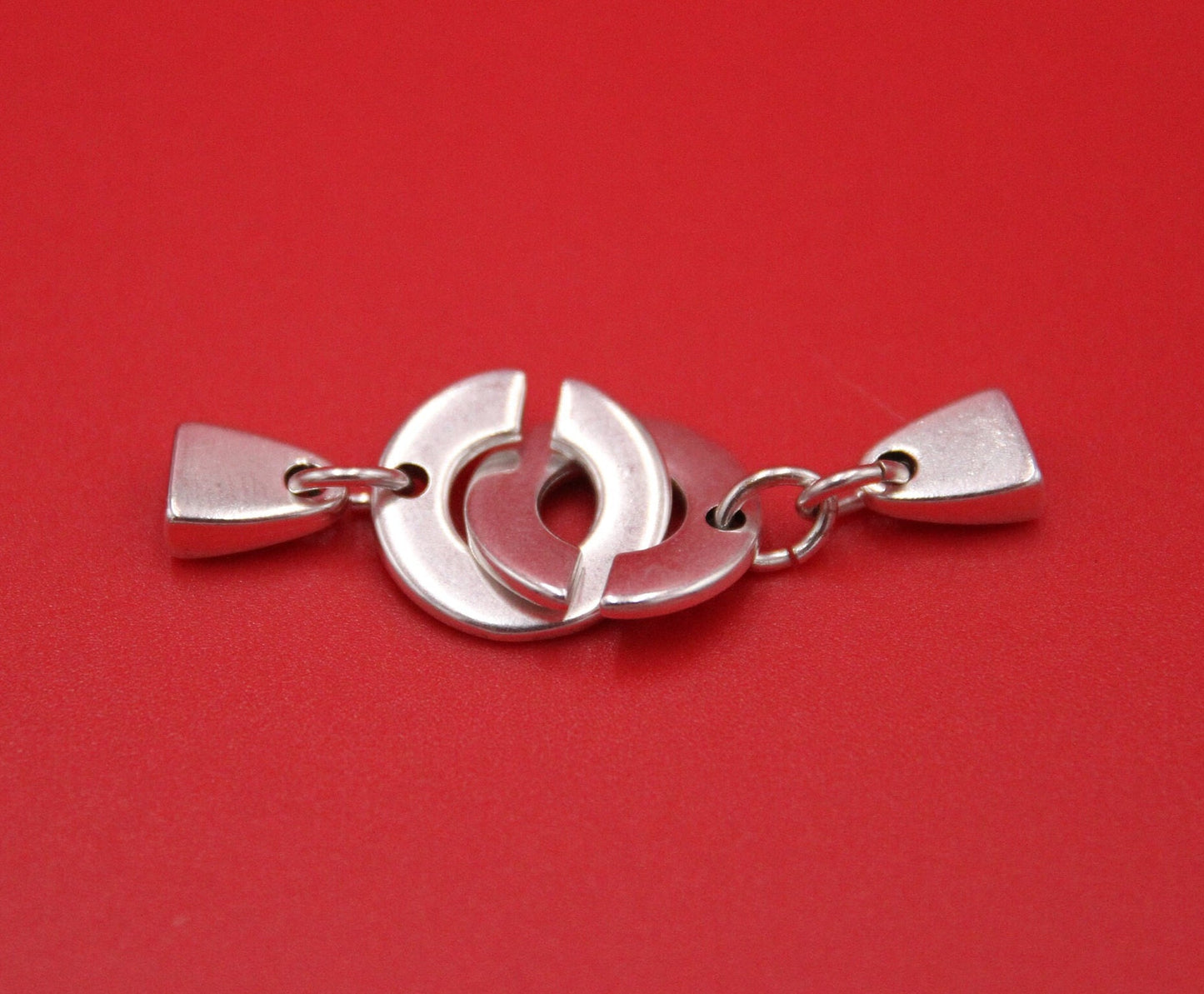 FC0417>>MADE in EUROPE Zamak two parts clasp, 5mm flat cord clasp, zamak silver clasp, Qty 1set
