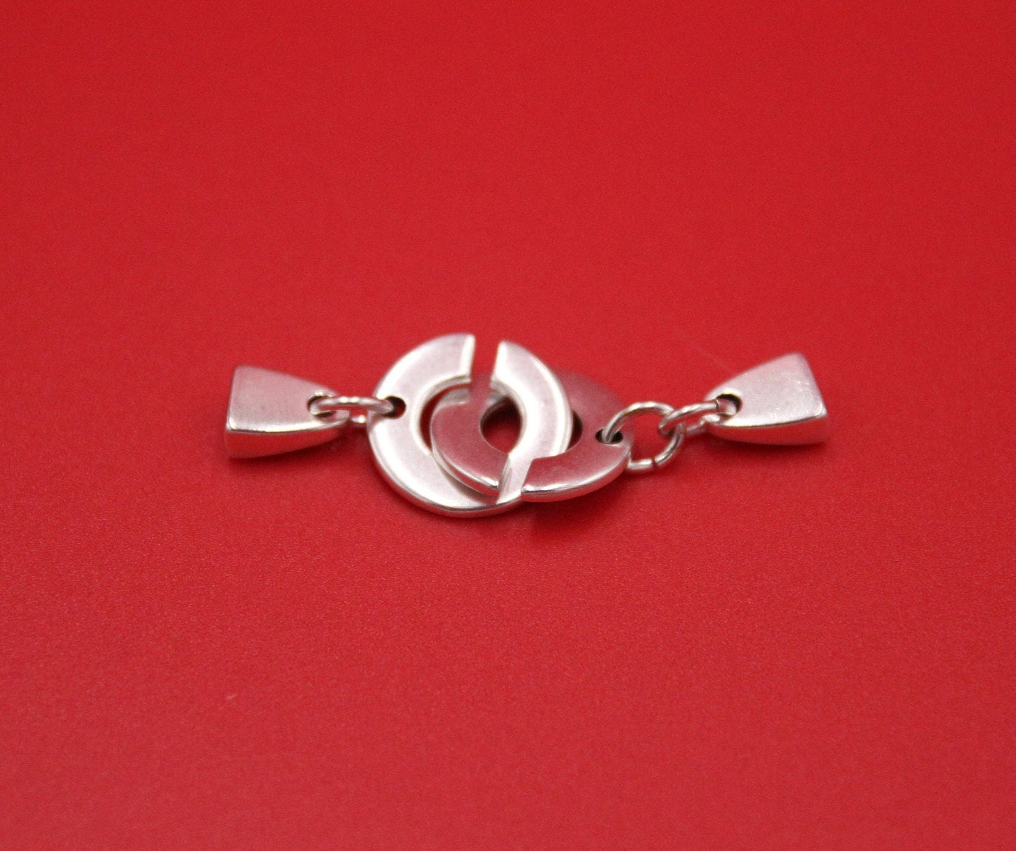 FC0417>>MADE in EUROPE Zamak two parts clasp, 5mm flat cord clasp, zamak silver clasp, Qty 1set