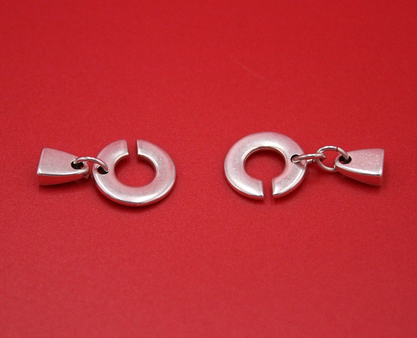 FC0417>>MADE in EUROPE Zamak two parts clasp, 5mm flat cord clasp, zamak silver clasp, Qty 1set