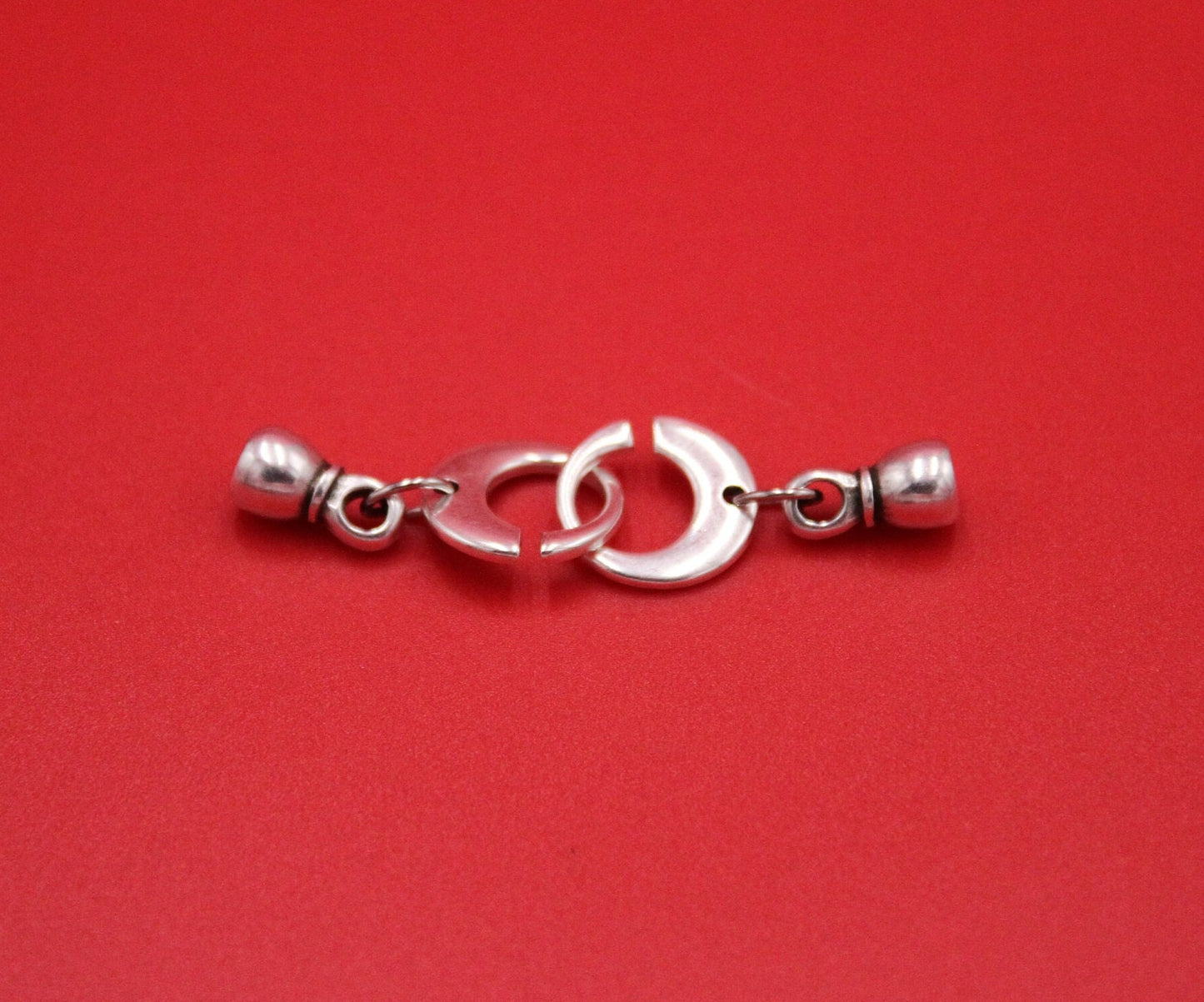RC0207>>MADE in EUROPE zamak two parts clasp, round cord clasp, 5mm cord clasp Qty1