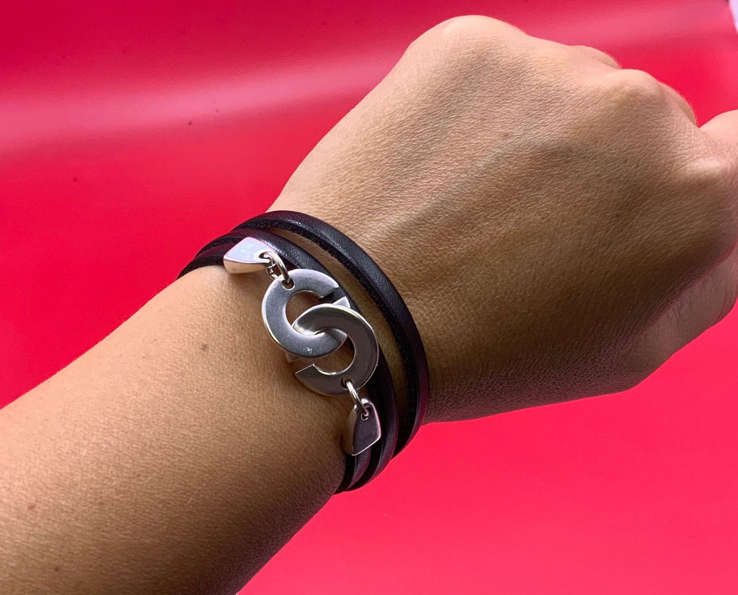 FC0417>>MADE in EUROPE Zamak two parts clasp, 5mm flat cord clasp, zamak silver clasp, Qty 1set