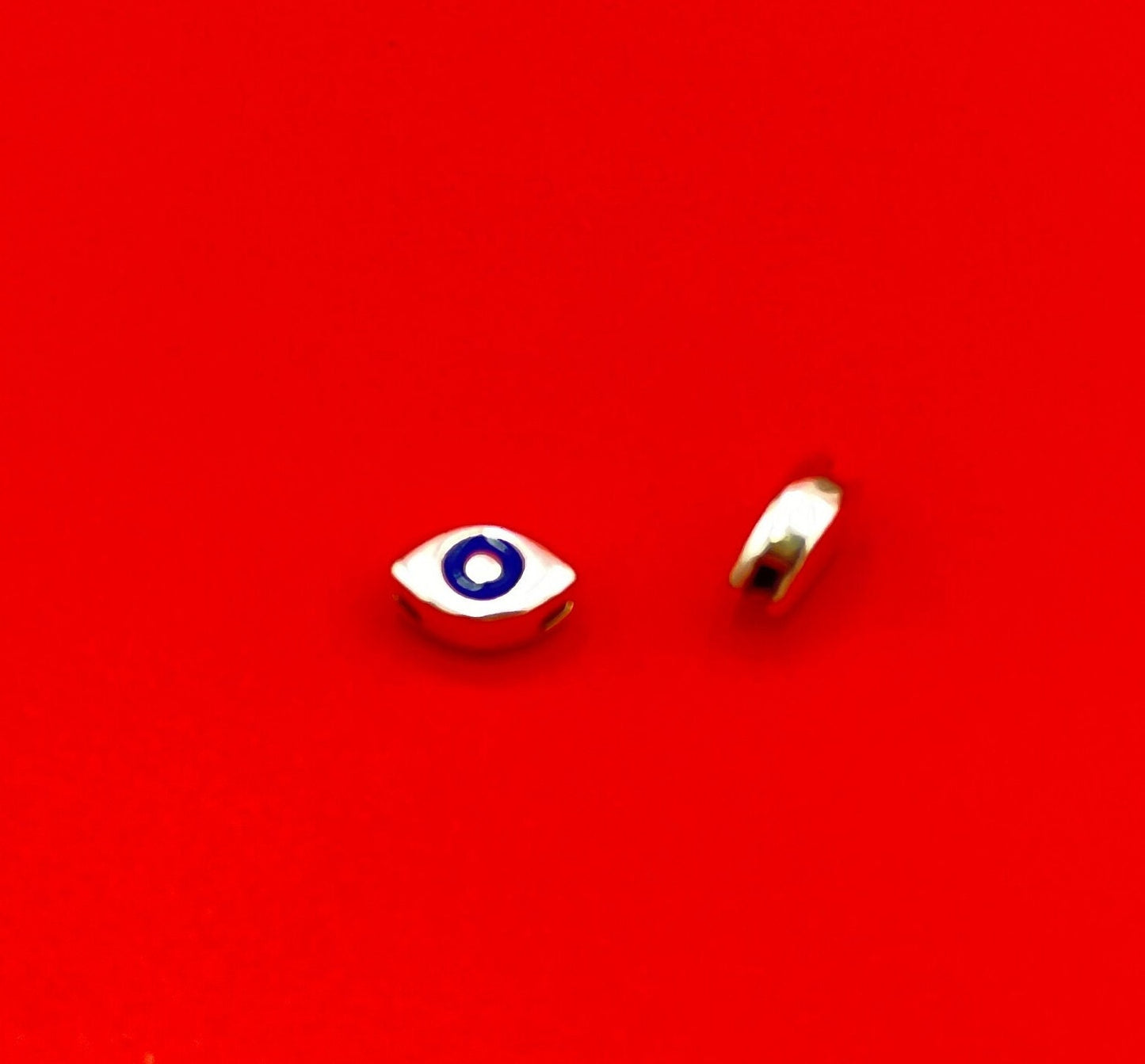 FS0640>>MADE in EUROPE 2 Zamak sliders for 5mm cord, Evil eye 5mm sliders qty2
