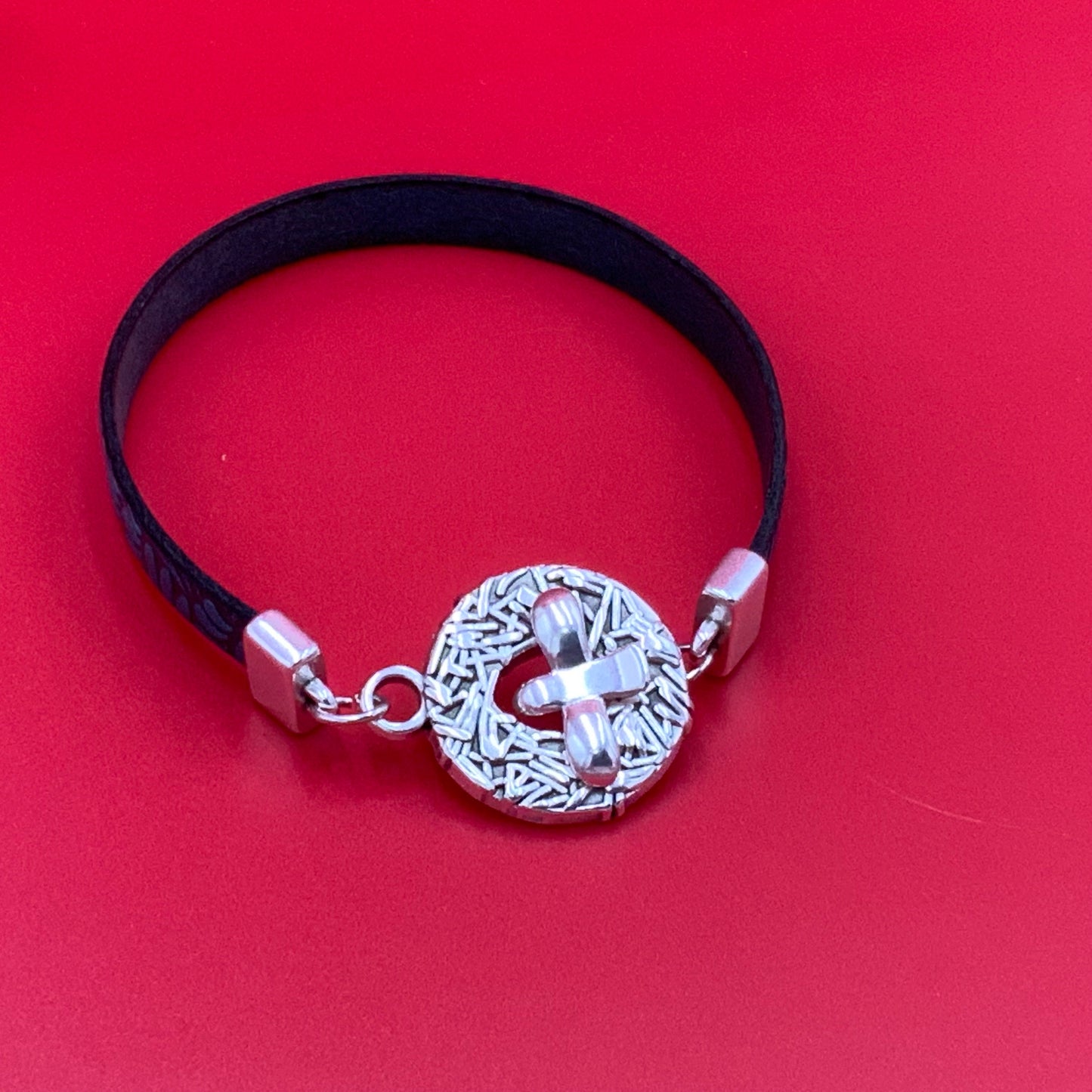 FC0056>> MADE in EUROPE Zamak bird nest toggle clasp, 10mm flat cord Zamak bird toggle clasp