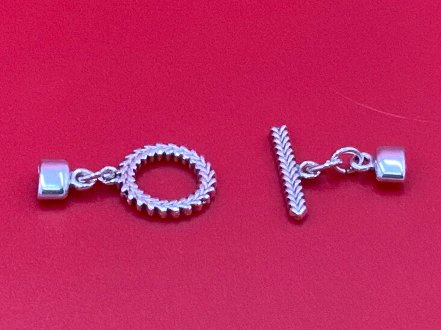 FC0421>>MADE in EUROPE Zamak flat toggle clasp, 5mm flat toggle clasp, zamak silver clasp, 5mm flat cord clasp Qty1