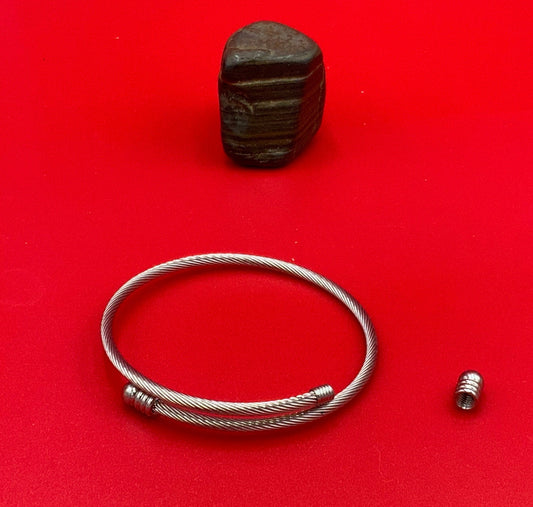 B0108>>MADE IN EUROPE 304 stainless steel bracelet, twisted rope bangle, European style bracelet qty 1
