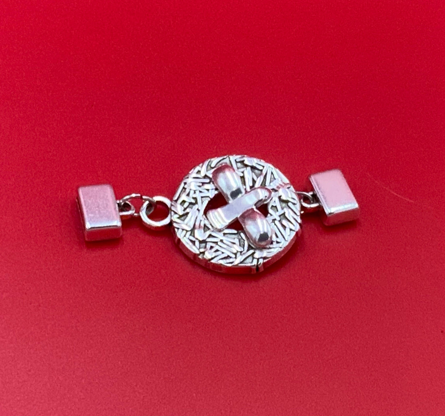 FC0056>> MADE in EUROPE Zamak bird nest toggle clasp, 10mm flat cord Zamak bird toggle clasp
