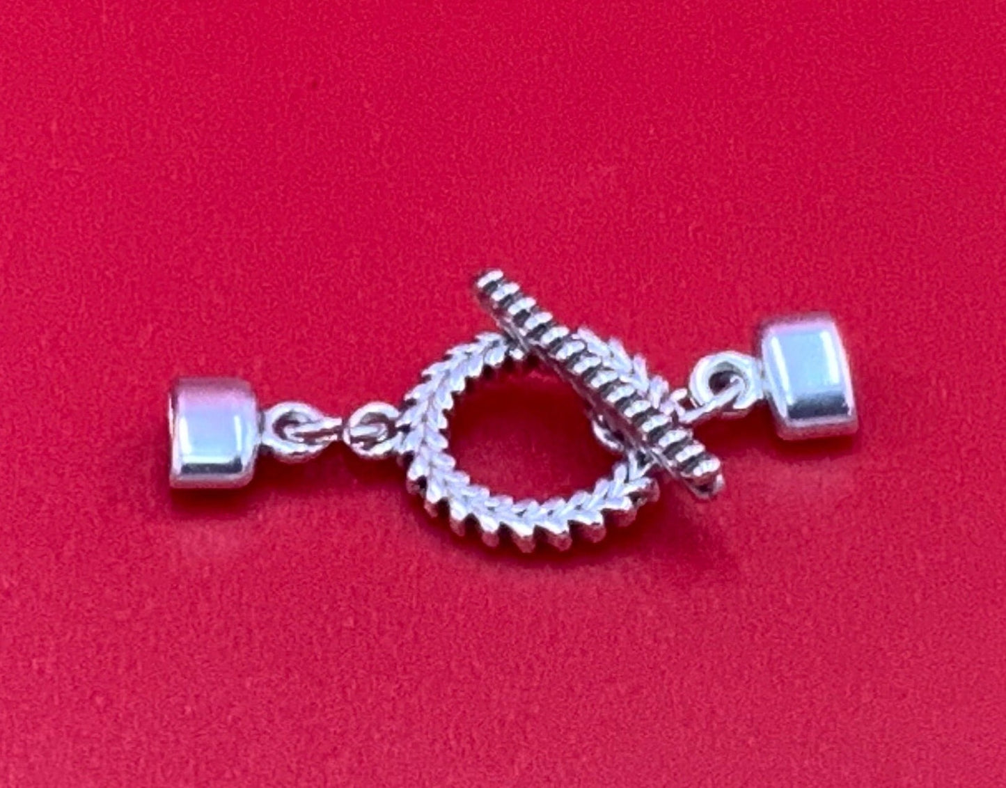 FC0421>>MADE in EUROPE Zamak flat toggle clasp, 5mm flat toggle clasp, zamak silver clasp, 5mm flat cord clasp Qty1