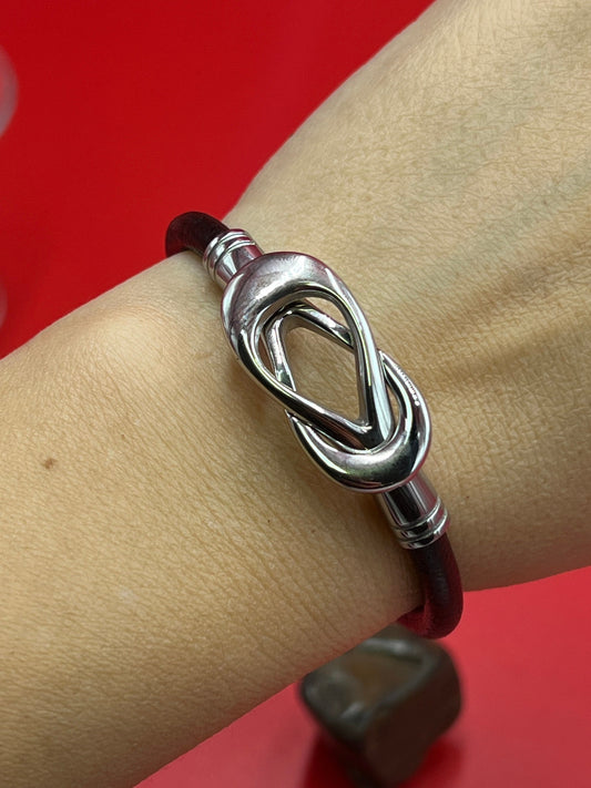 RC0109>>304 Stainless steel loop in loop clasp, 5mm stainless steel clasp, 5mm cord clasp  Qty1