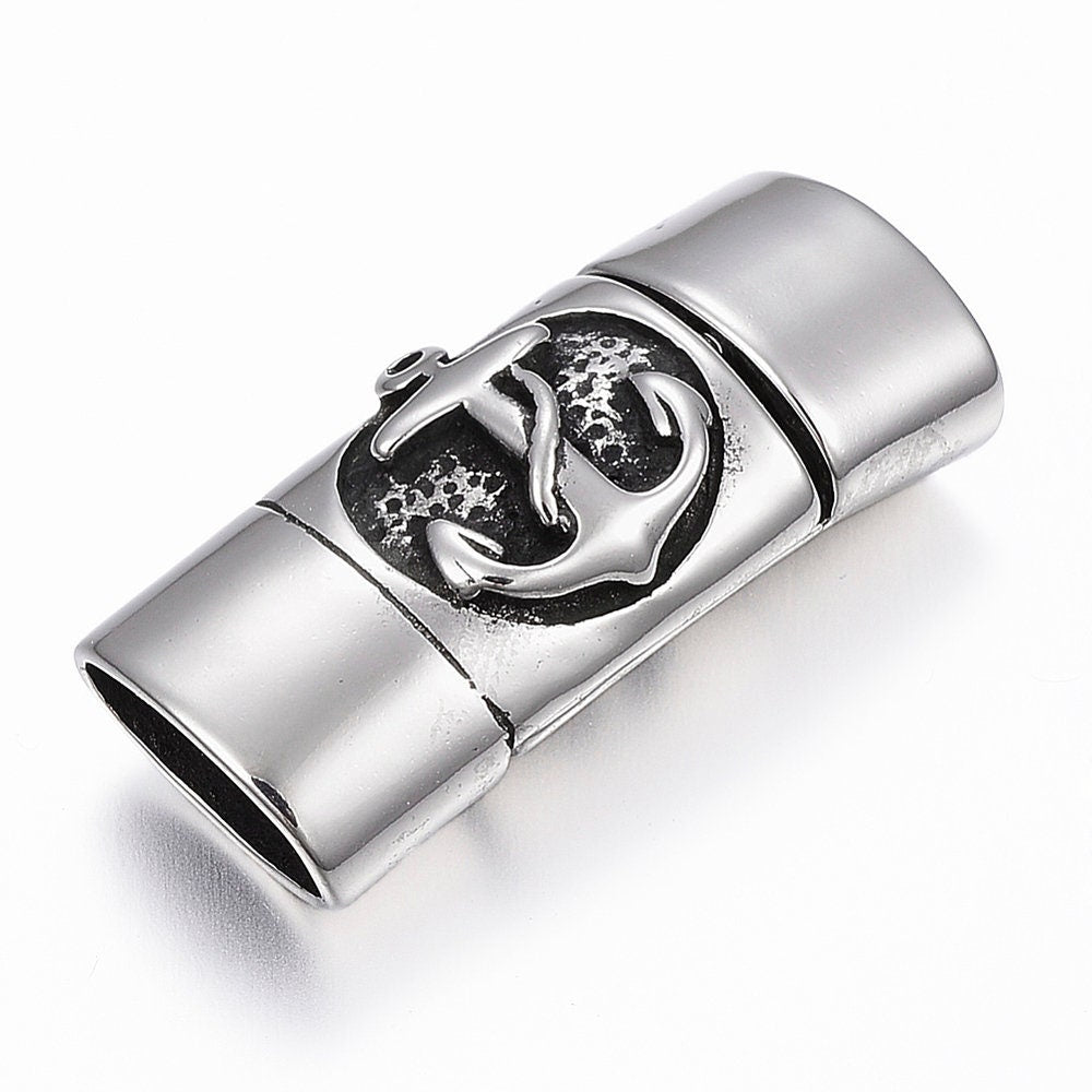 LC0040>> 304 Stainless steel anchor clasp, licorice cord clasp, Stainless steel clasp for licorice cord