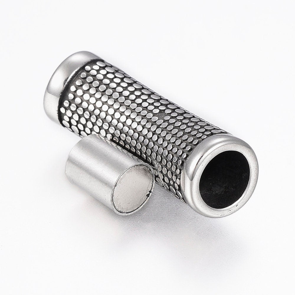 RC0214>>304 Stainless steel 6mm clasp, round cord clasp, 6mm cord clasp, Qty1
