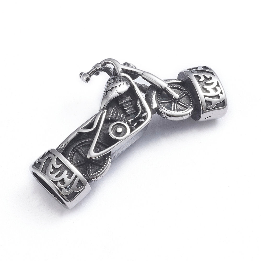 C0187>> 304 Stainless steel motorcycle connector, 8x4mm stainless steel connector,  connector for double 4mm round cord