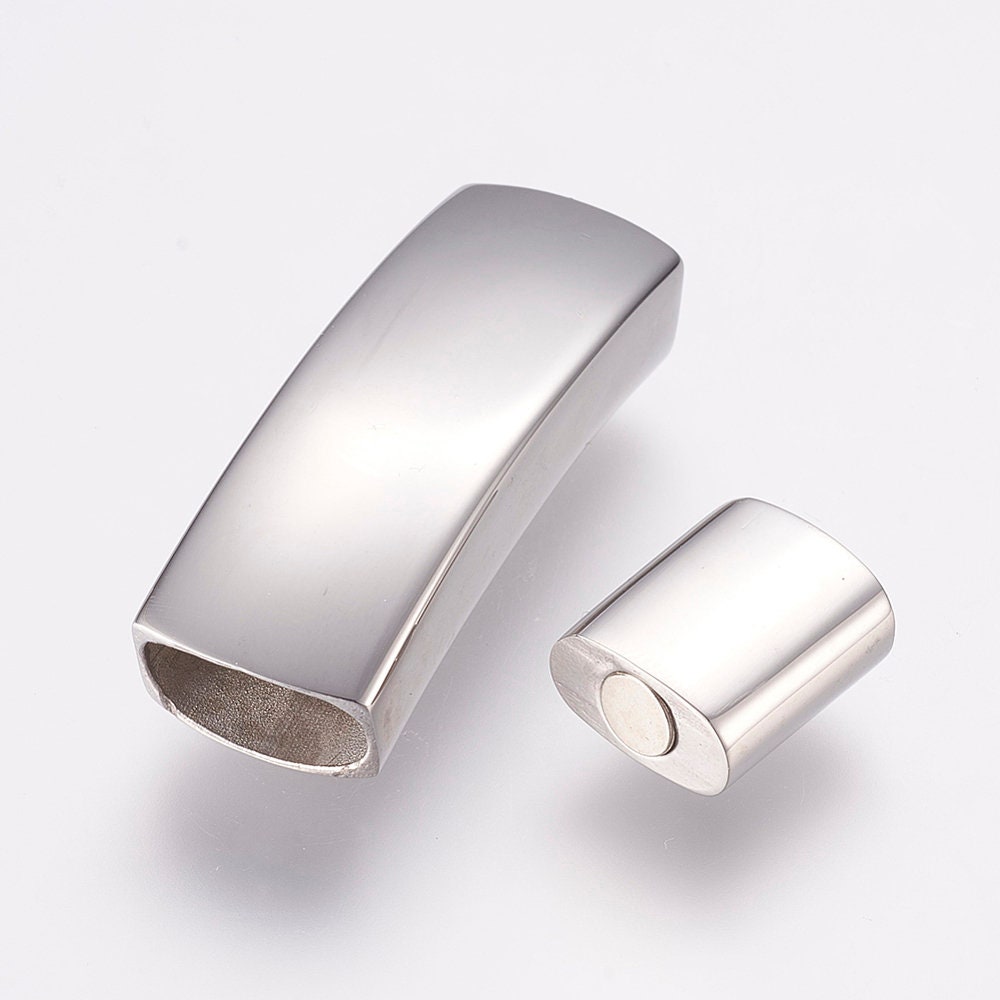RC0216>>304 stainless steel 10x5mm clasp, 10x5mm clasp, double strand of 5mm cord clasp Qty 1