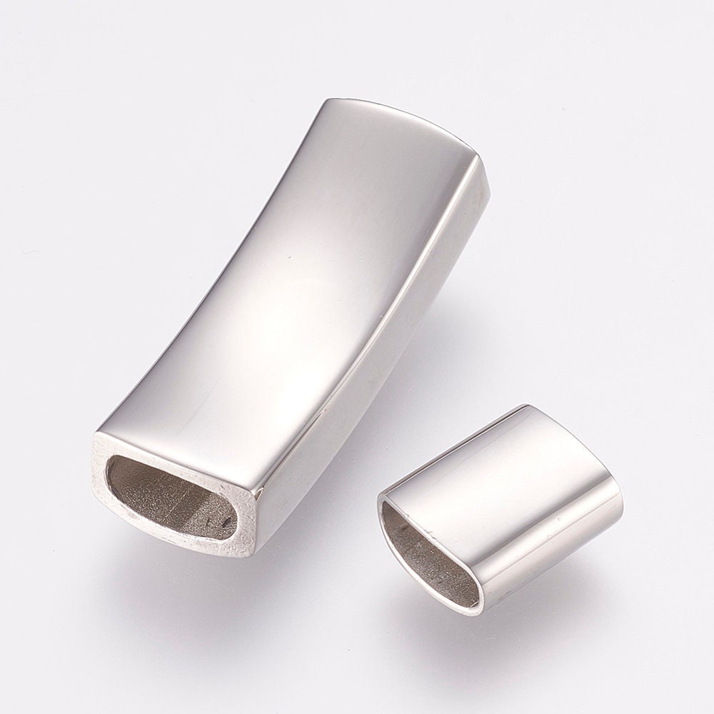 RC0216>>304 stainless steel 10x5mm clasp, 10x5mm clasp, double strand of 5mm cord clasp Qty 1