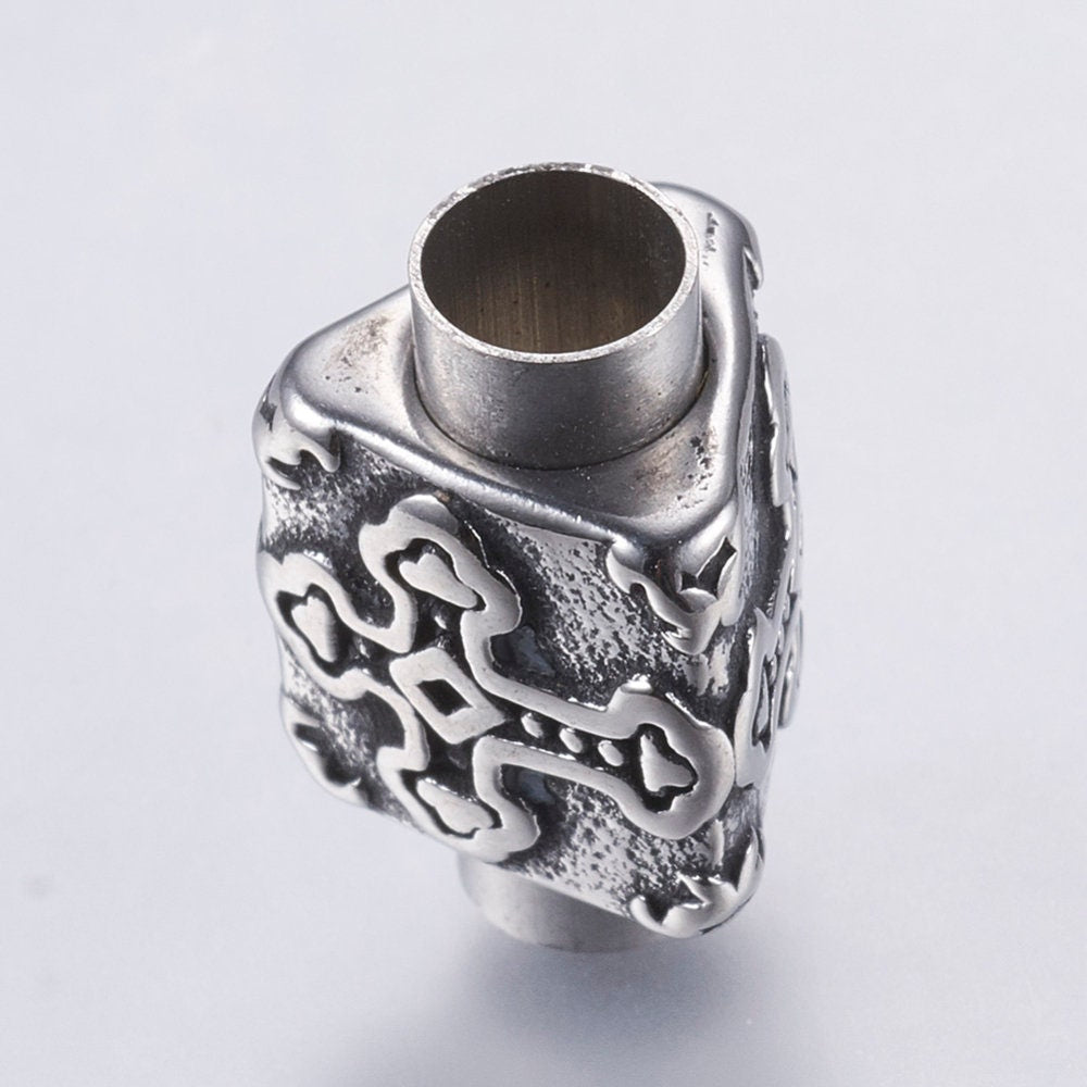 RC0217>>304 stainless steel clasp for 5mm round cord, 5mm cord cross clasp, 5mm round cord clasp qty1