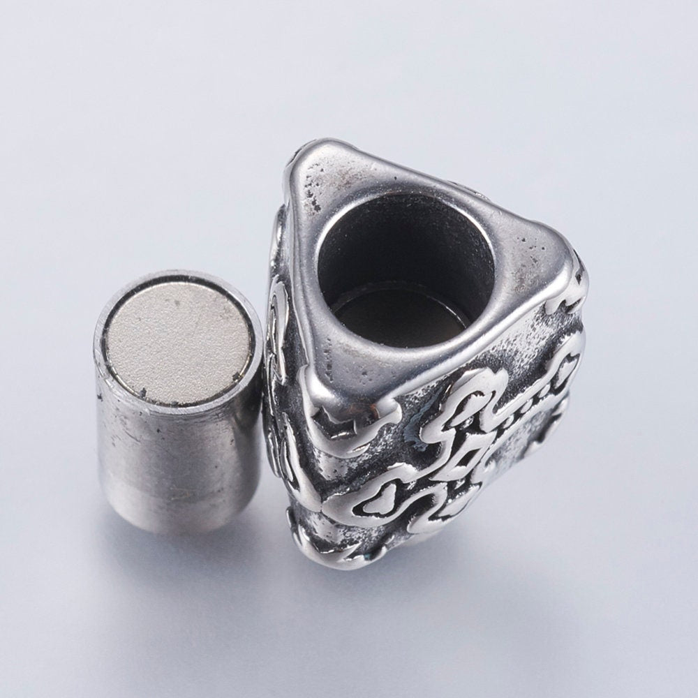 RC0217>>304 stainless steel clasp for 5mm round cord, 5mm cord cross clasp, 5mm round cord clasp qty1