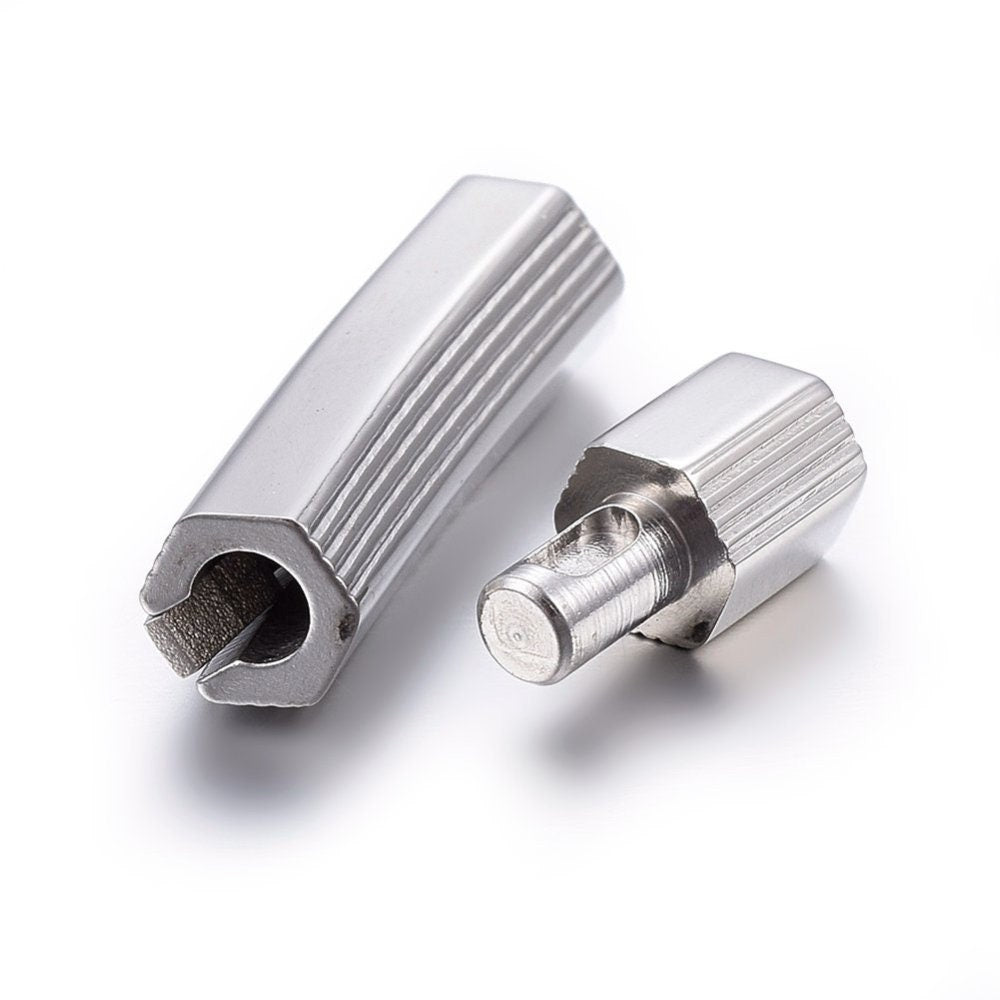 RC0219>>304 Stainless steel 4mm cord bayonet clasp, 4mm round cord clasp