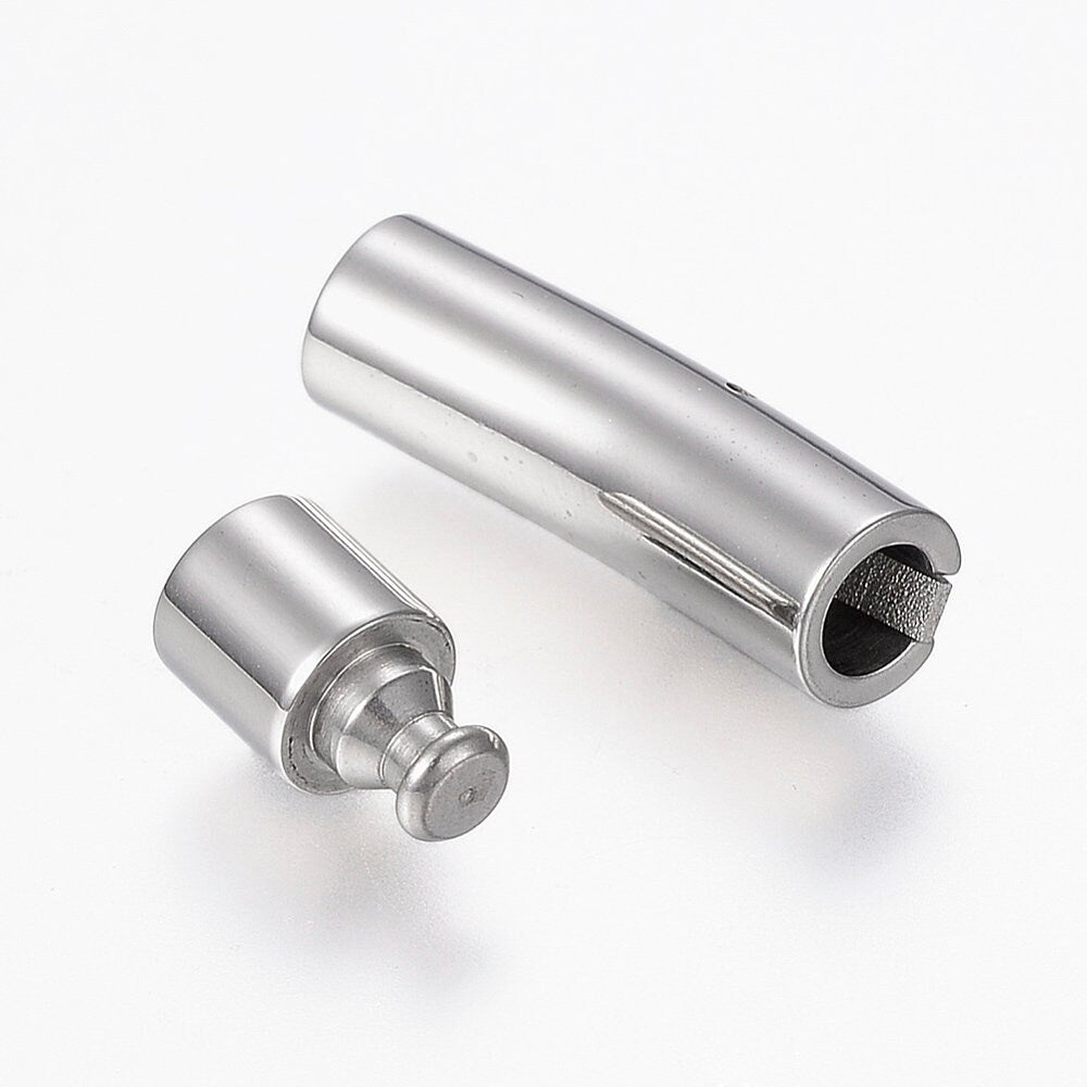 RC0221>>304 Stainless steel 5mm bayonet clasp, round cord clasp, 5mm cord bayonet clasp, Qty1
