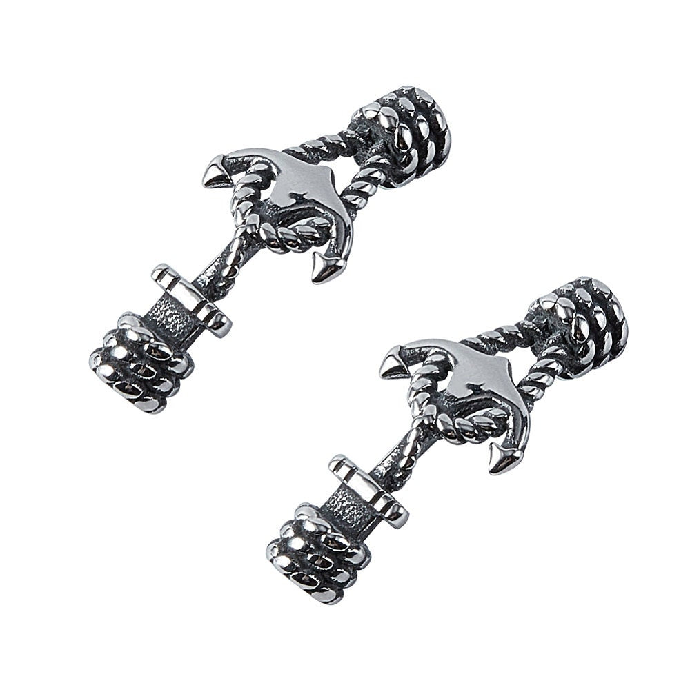 C0198>>304 Stainless steel anchor and rope loop connector for 5mm round cord, 5mm hole Stainless steel connector, qty1