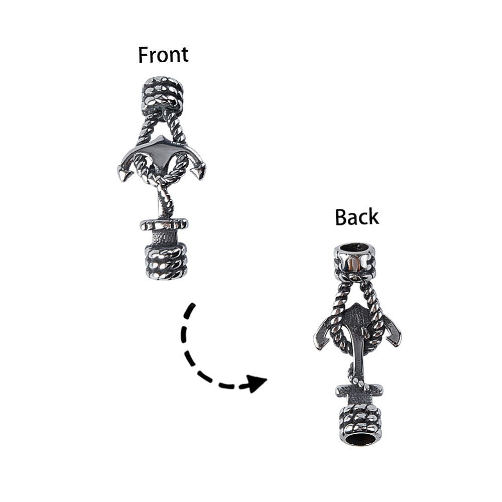 C0198>>304 Stainless steel anchor and rope loop connector for 5mm round cord, 5mm hole Stainless steel connector, qty1