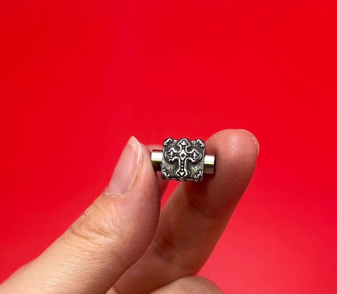 RC0217>>304 stainless steel clasp for 5mm round cord, 5mm cord cross clasp, 5mm round cord clasp qty1