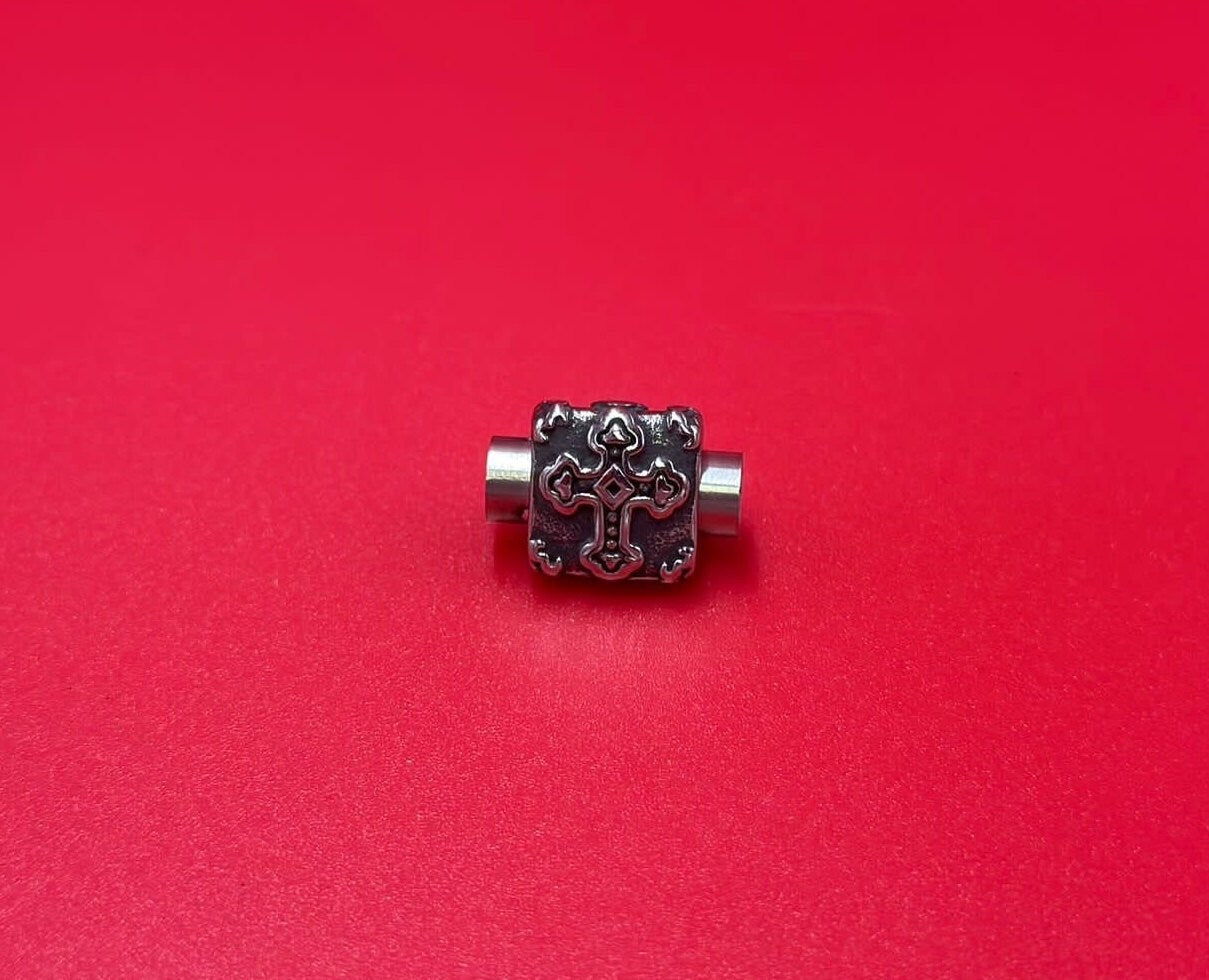 RC0217>>304 stainless steel clasp for 5mm round cord, 5mm cord cross clasp, 5mm round cord clasp qty1