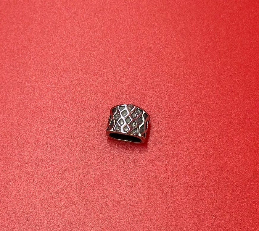 RS0192>>304 Stainless steel 10x5mm cord 2 sliders, 10x5mm engraved sliders, Qty2