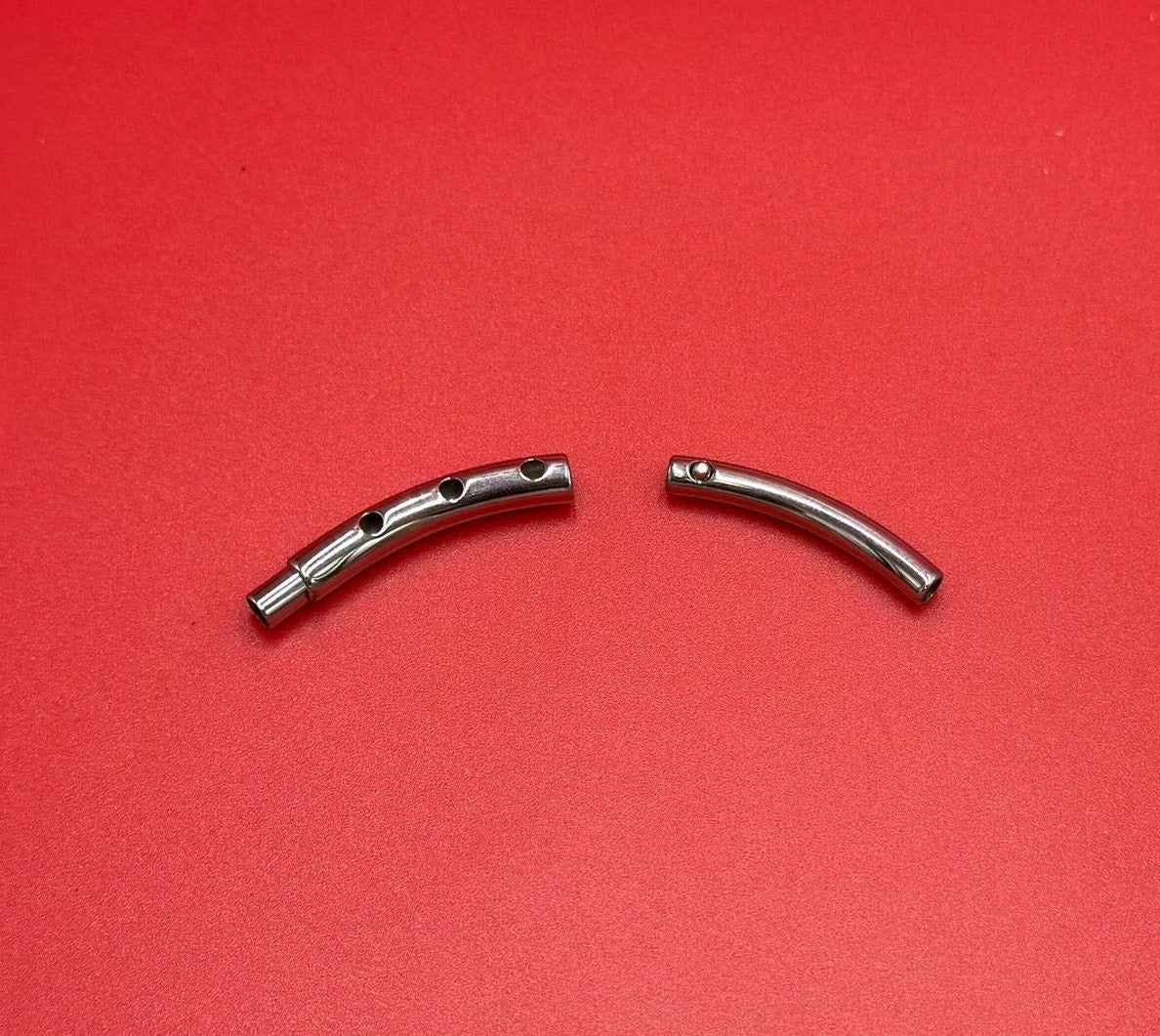 RC0225>>304 Stainless steel adjustable clasp for 3mm round cord, 3mm silver clasp qty1