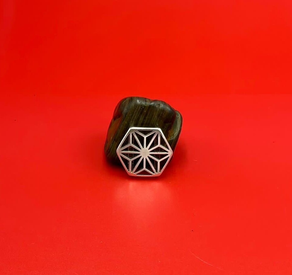 FS0641>>MADE IN EUROPE Zamak geometric flower slider, slider for 20mm flat cord, 20mm cord flower slider Qty1