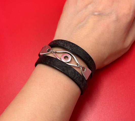 C0195>>MADE in EUROPE zamak Evil eye connector for 10mm cord, bracelet zamak connector, bracelet Evil eye connector qty1
