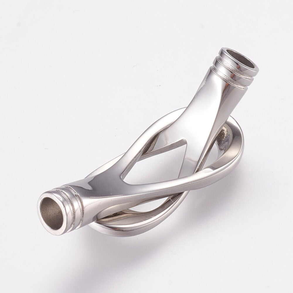 RC0109>>MADE in EUROPE 304 Stainless steel clasp, 5mm round cord clasp, 5mm silver clasp Qty1