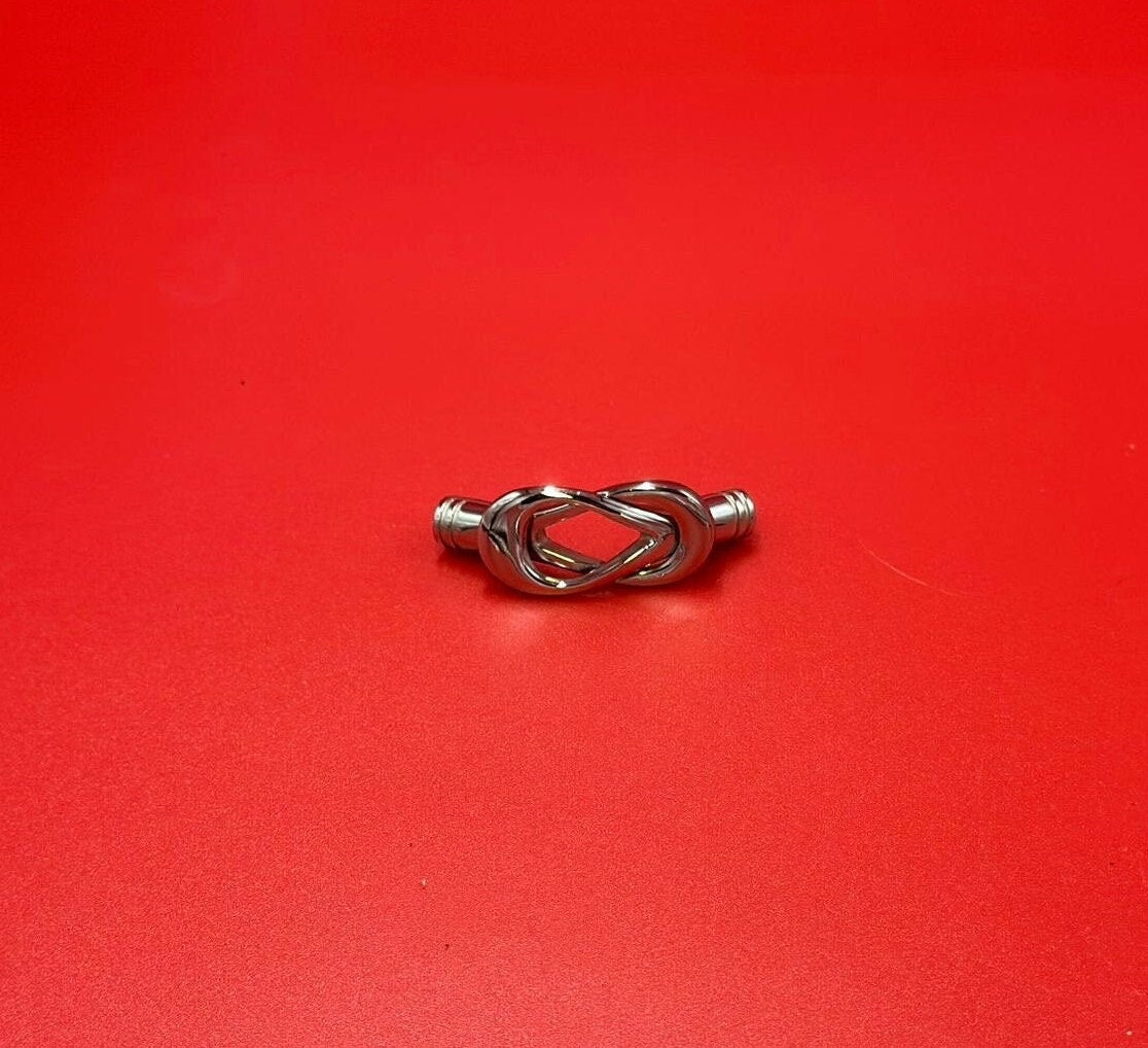 RC0109>>MADE in EUROPE 304 Stainless steel clasp, 5mm round cord clasp, 5mm silver clasp Qty1