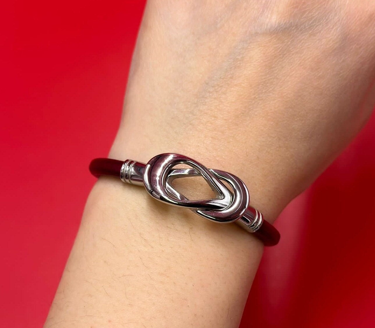 RC0109>>MADE in EUROPE 304 Stainless steel clasp, 5mm round cord clasp, 5mm silver clasp Qty1