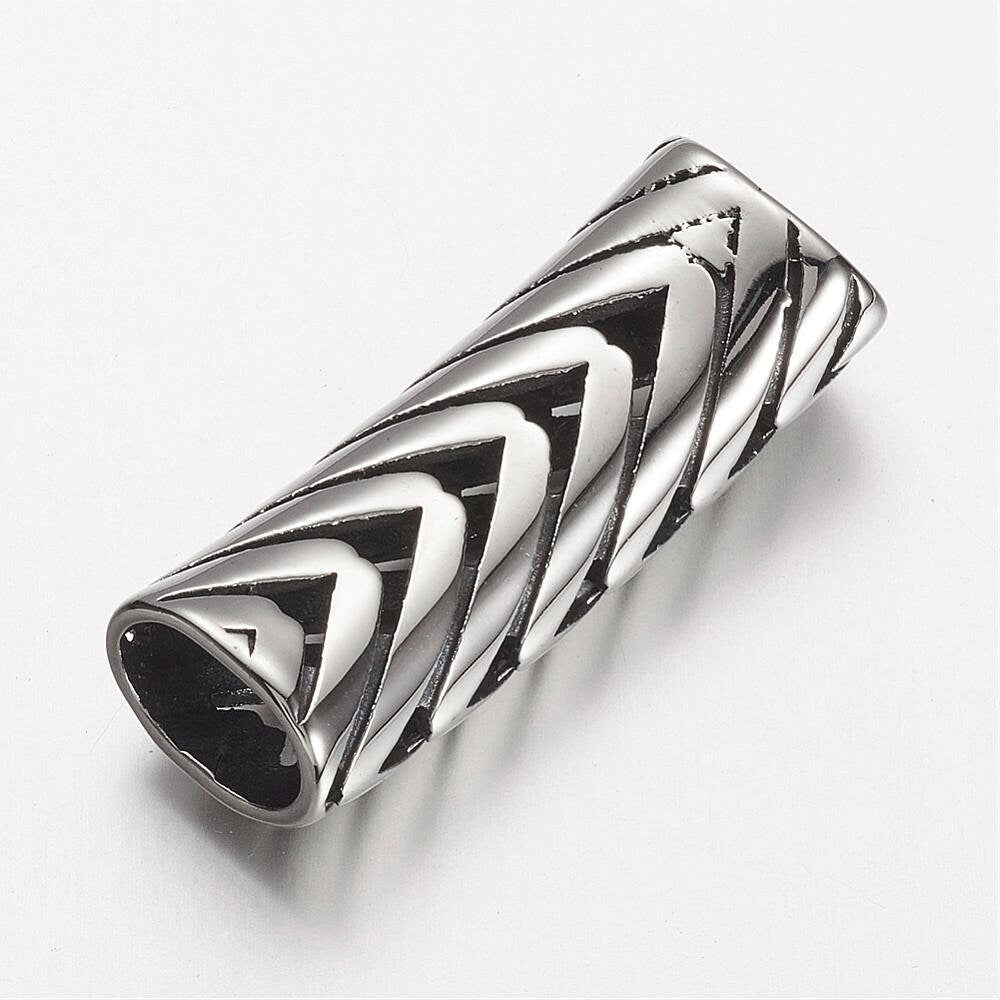 LS0106>>304 Stainless steel slider tube, licorice slider, licorice cord slider, 10x6mm cord tube slider, Qty1